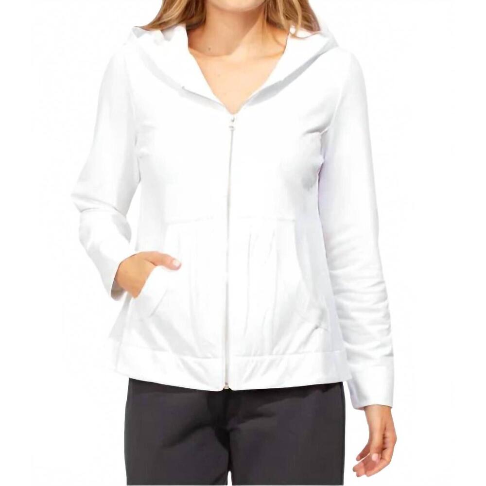 NEW ESCAPE ocean front zip up hoodie in white